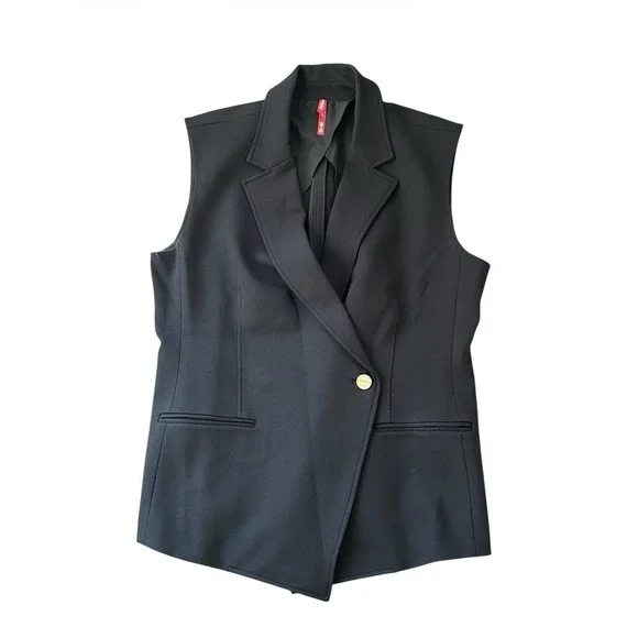 SPANX Asymmetrical Tailored Vest Black Sleeveless Blazer XL NWOT Retail $169 - Picture 5 of 7